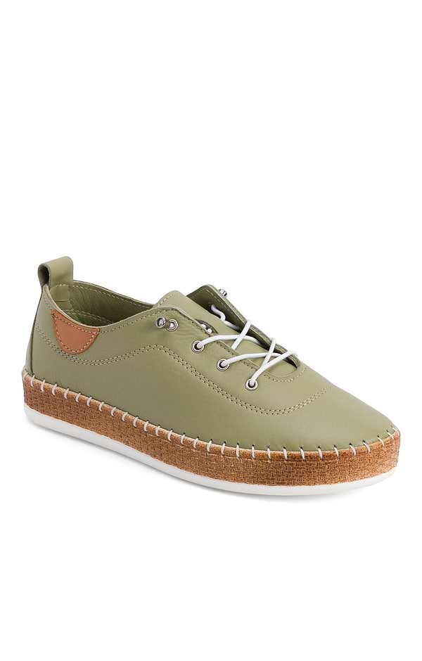 Ladies Evie Leather Espadrille Sole Sneakers