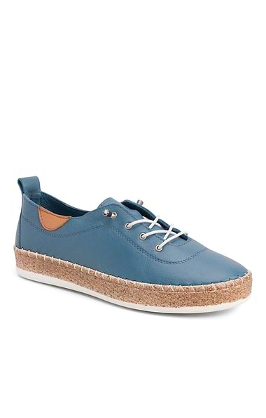 Ladies Evie Leather Espadrille Sole Sneakers