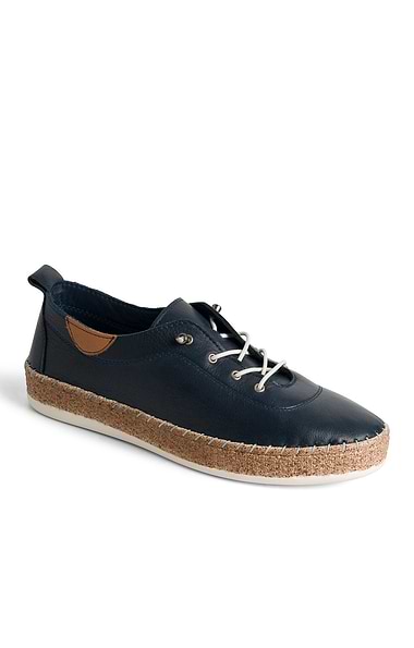 Ladies Evie Leather Espadrille Sole Sneakers
