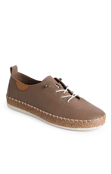 Ladies Evie Leather Espadrille Sole Sneakers