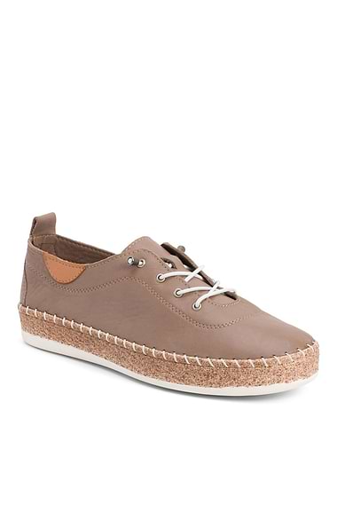 Ladies Evie Leather Espadrille Sole Sneakers