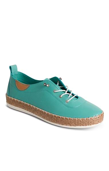 Ladies Evie Leather Espadrille Sole Sneakers