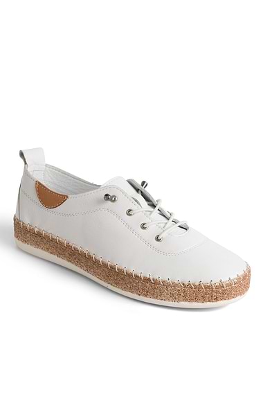 Ladies Evie Leather Espadrille Sole Sneakers