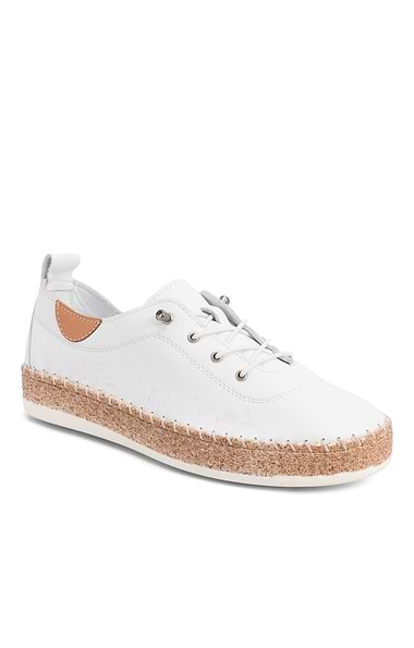 Ladies Evie Leather Espadrille Sole Sneakers