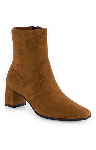 Ladies Stretch Mid Heel Ankle boot