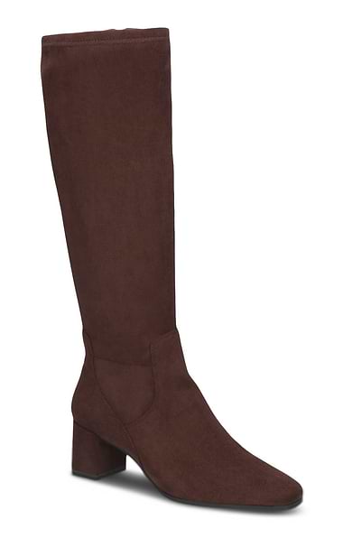 Ladies Mid Heel Long Stretch Boots
