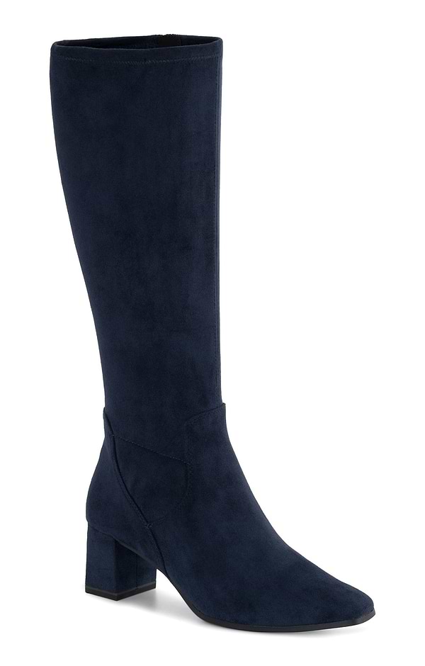 Ladies Mid Heel Long Stretch Boots