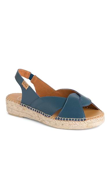 Ladies Toni Pons Cross Front Leather Espadrilles