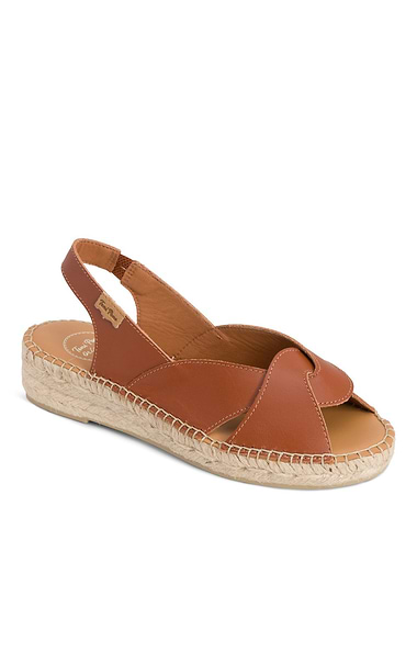 Ladies Toni Pons Cross Front Leather Espadrilles