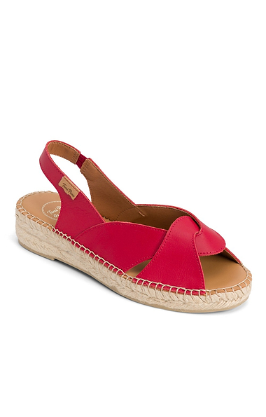 Ladies Toni Pons Cross Front Leather Espadrilles