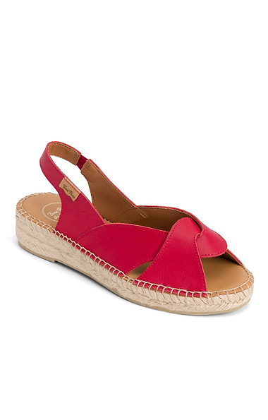 Ladies Toni Pons Cross Front Leather Espadrilles