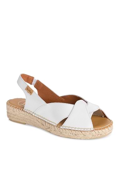 Ladies Toni Pons Cross Front Leather Espadrilles
