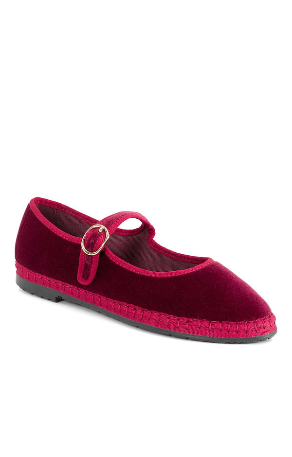 Ladies Flabelus Velvet Mary Jane Shoes