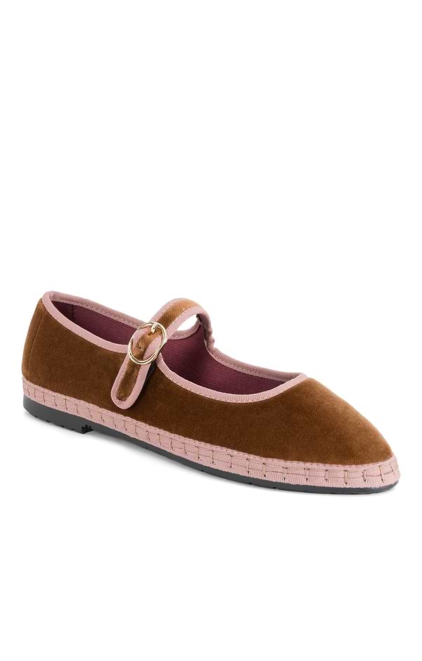 Ladies Flabelus Velvet Mary Jane Shoes