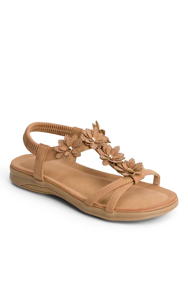 Ladies Elastic Back Floral Sandal