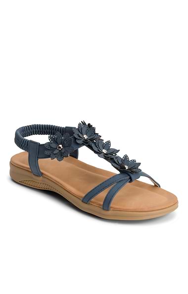 Ladies Elastic Back Floral Sandal