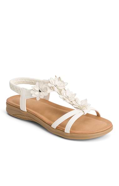 Ladies Elastic Back Floral Sandal