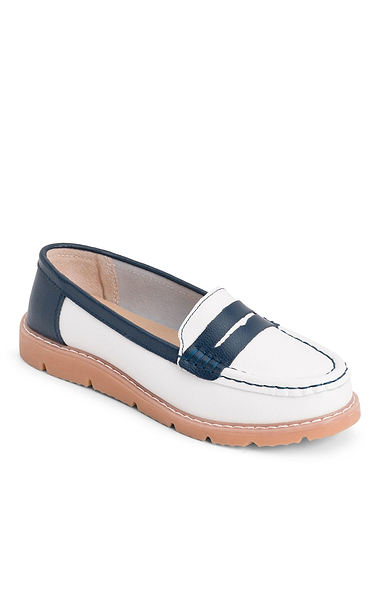Ladies Tri Colour Chunky Sole Penny Loafer