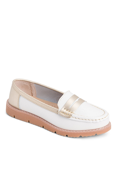 Ladies Tri Colour Chunky Sole Penny Loafer