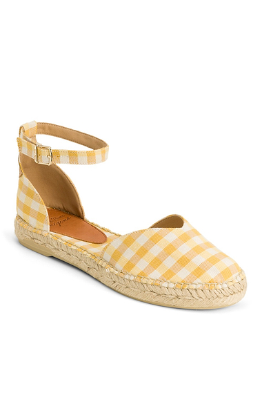 Ladies Gingham Espadrille Sandals