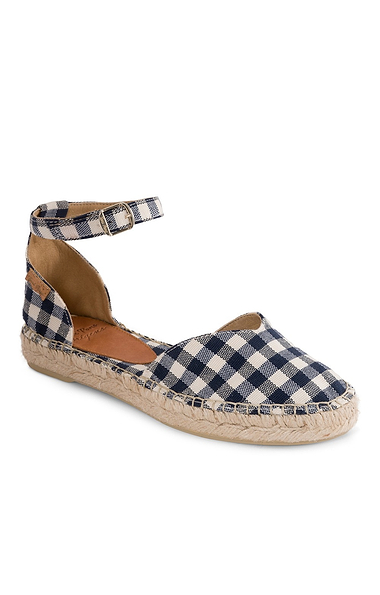 Ladies Gingham Espadrille Sandals
