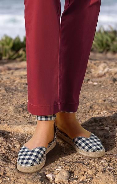 Ladies Gingham Espadrille Sandals