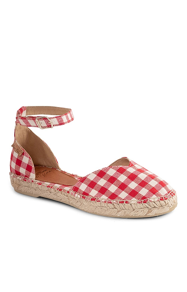 Ladies Gingham Espadrille Sandals