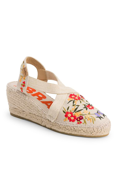 Ladies Toni Pons Floral Embroidery Wedge Espadrilles