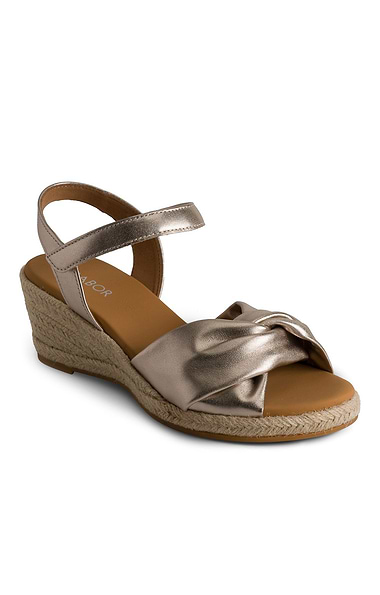 Ladies Gabor Moon Front Twist Wedge Espadrille Sandals