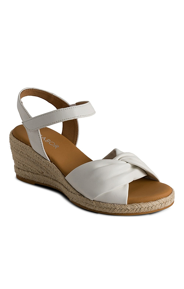 Ladies Gabor Moon Front Twist Wedge Espadrille Sandals