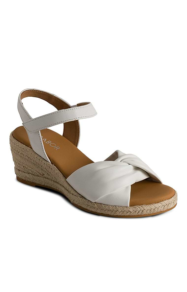 Ladies Gabor Moon Front Twist Wedge Espadrille Sandals