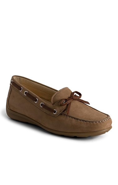 Ladies Gabor Evie Leather Boat Shoe Style Loafer