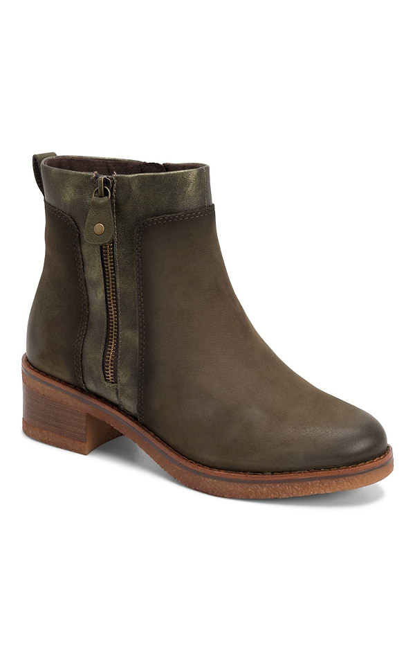 Ladies Marco Tozzi Leather Block Heel Ankle Boots