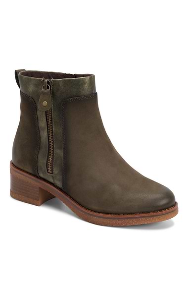 Ladies Marco Tozzi Leather Block Heel Ankle Boots