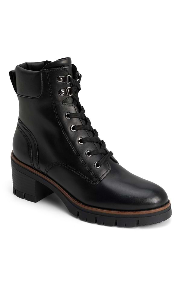 Ladies Faux Leather Lace-Up Boots