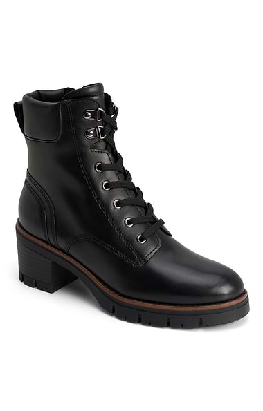 Ladies Faux Leather Lace-Up Boots