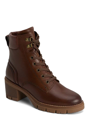 Ladies Faux Leather Lace-Up Boots