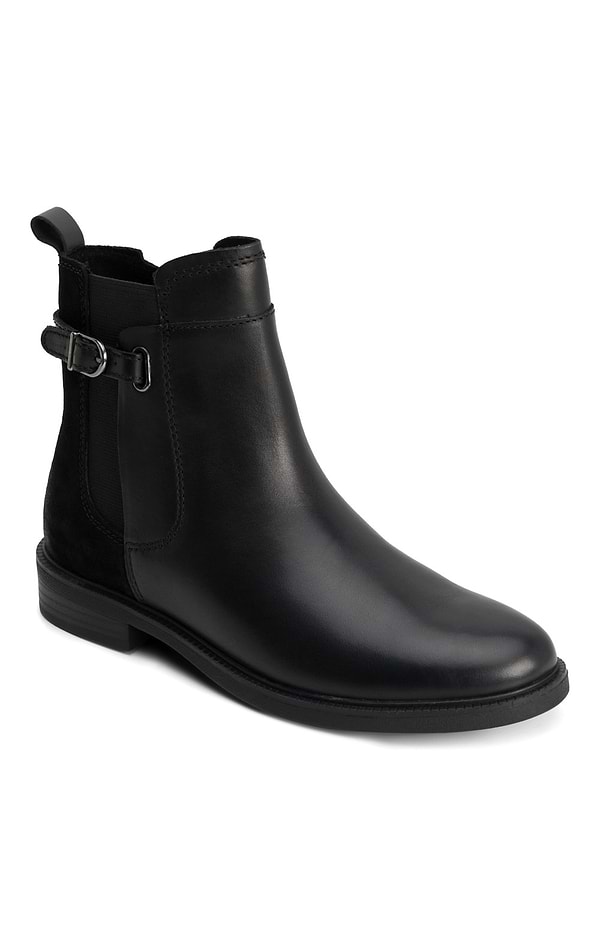 Ladies Faux Leather Strap Chelsea Boots