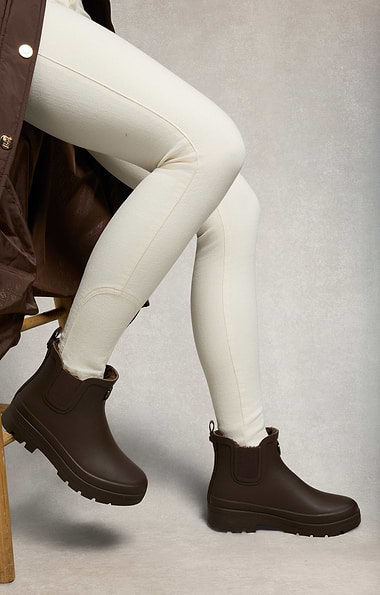 Ladies Holland Cooper Sherpa Lined Chelsea Wellies