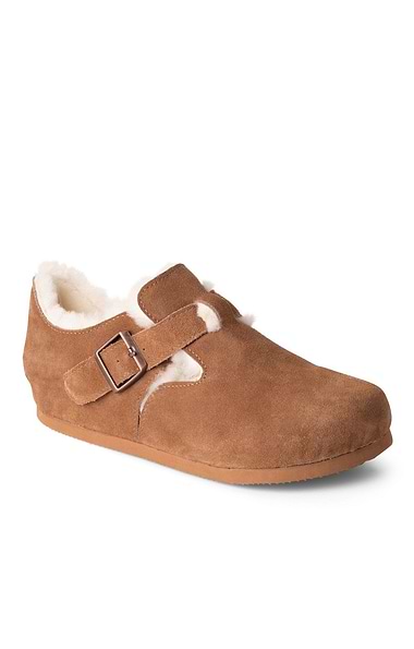 Ladies Sheepskin Buckle Mule