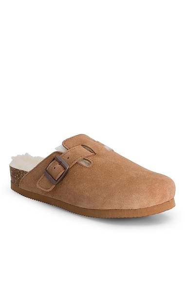 Ladies Sheepskin Buckle Mule
