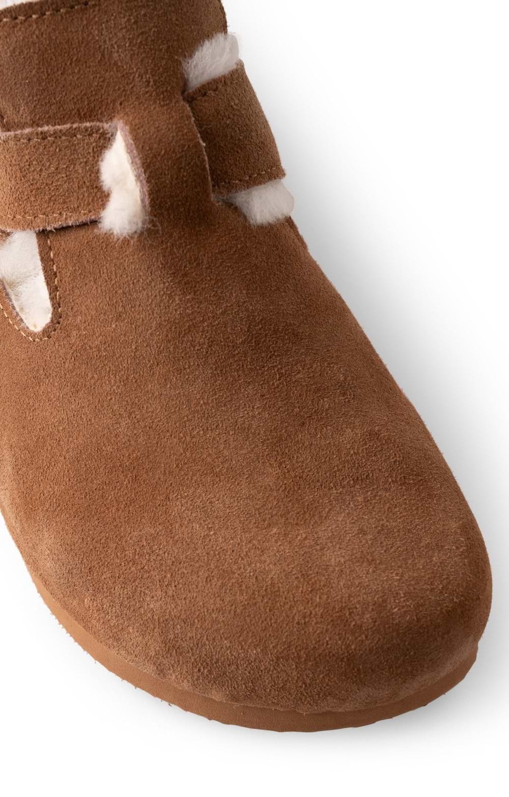 Ladies Sheepskin Buckle Mule, Brown - House of Bruar