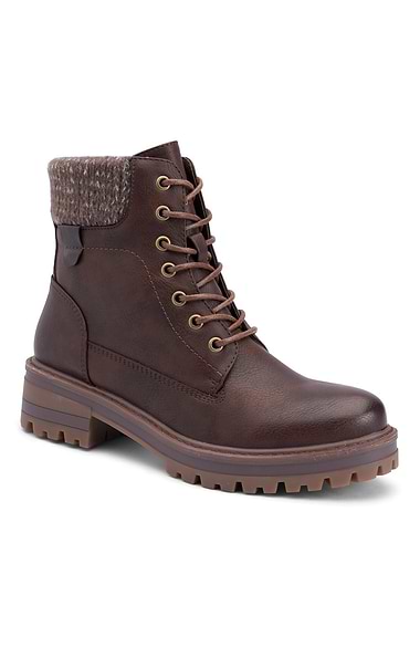 Ladies Knit Trim Walking Boots
