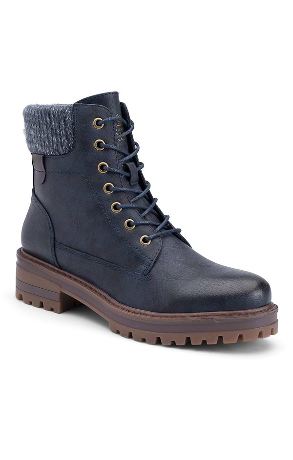 Ladies Knit Trim Walking Boots