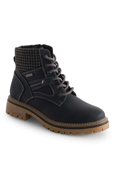 Ladies Knit Trim Walking Boots