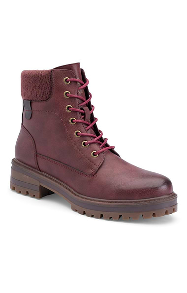 Ladies Knit Trim Walking Boots