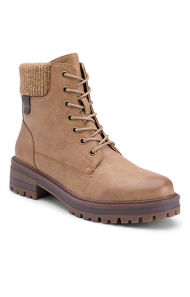 Ladies Knit Trim Walking Boots