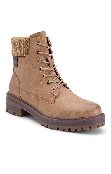 Ladies Knit Trim Walking Boots