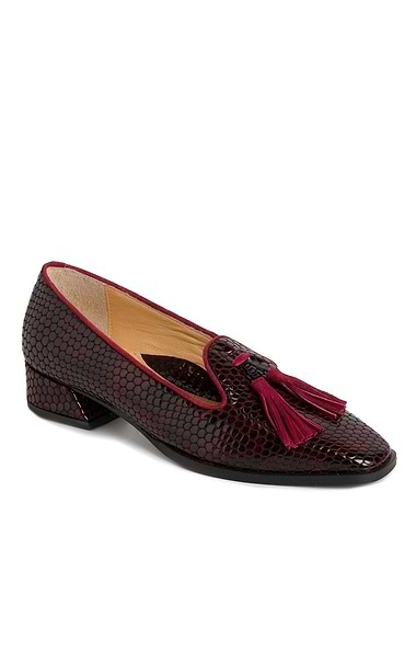 Ladies Snake Patent Tassel Loafer