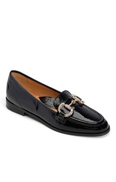 Diamante Patent Snaffle Loafers